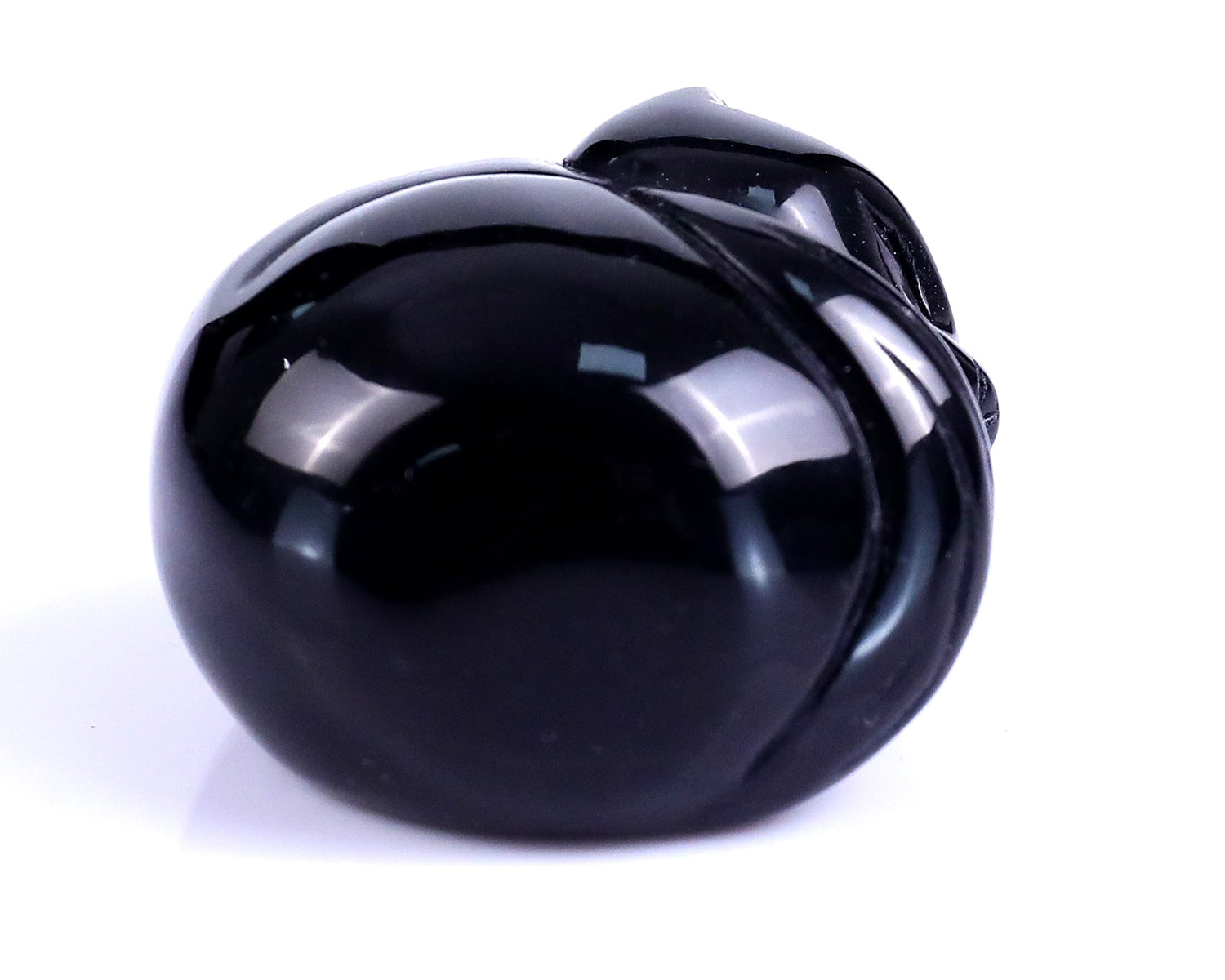 Nicedony 1.6" Black Obsidian Hand Carved Crystal Sleepy Cat Sculpture (SKU: 4100208) - Photo 3