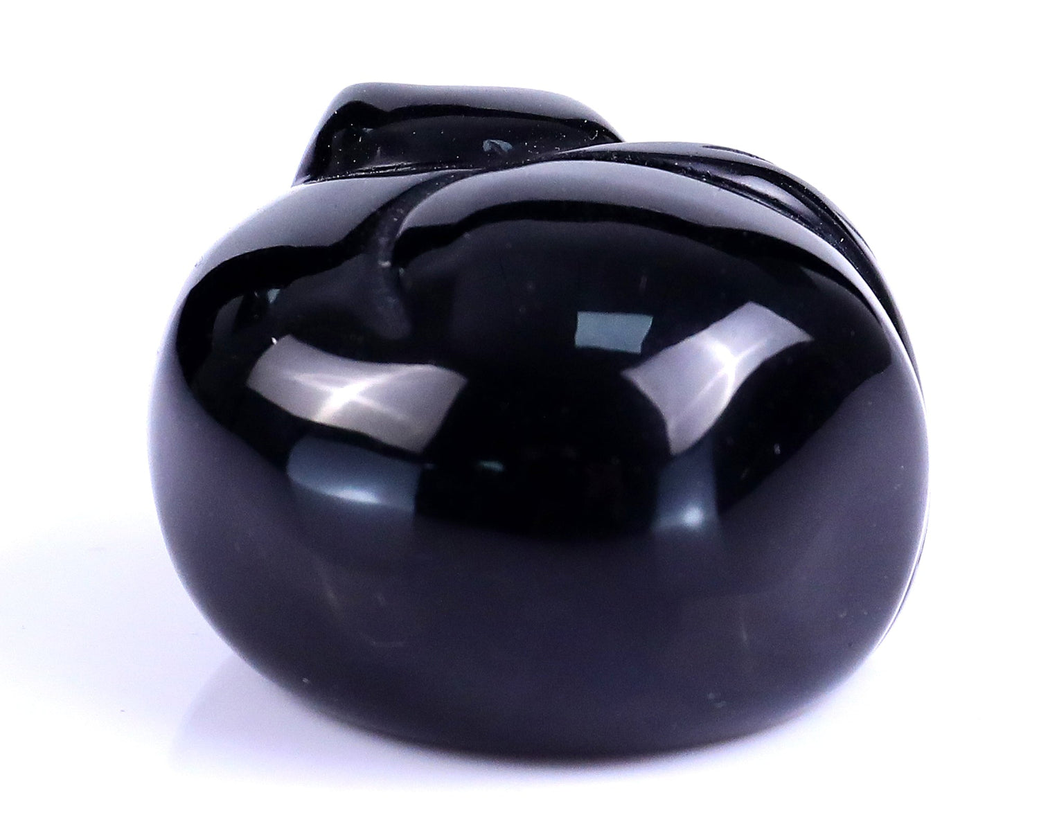 Nicedony 1.6" Black Obsidian Hand Carved Crystal Sleepy Cat Sculpture (SKU: 4100208) - Photo 4