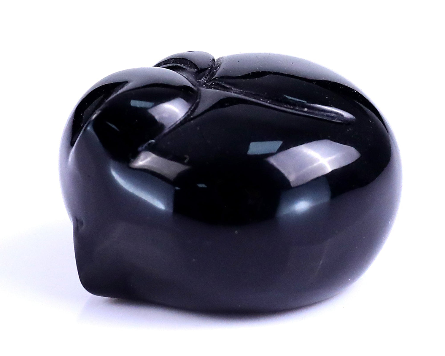 Nicedony 1.6" Black Obsidian Hand Carved Crystal Sleepy Cat Sculpture (SKU: 4100208) - Photo 5