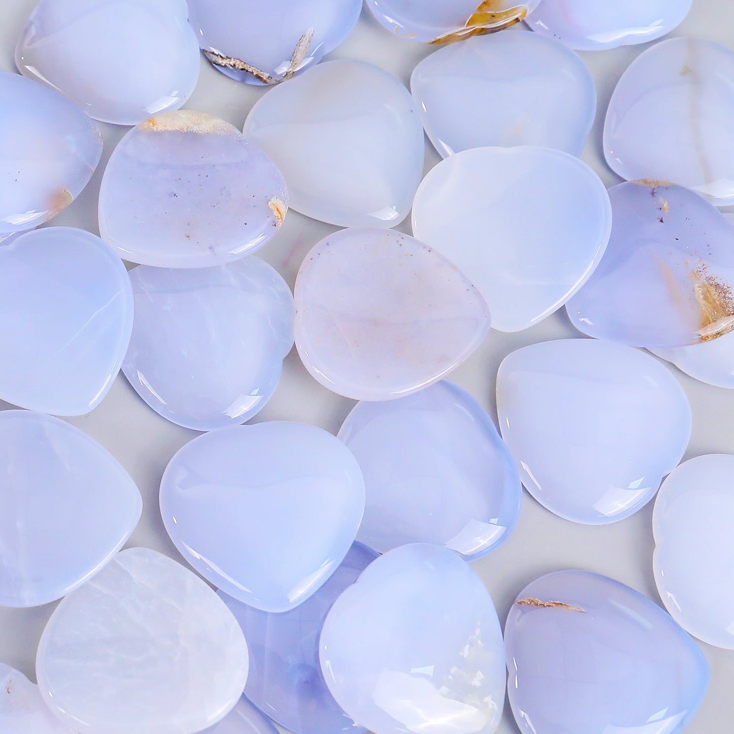 Nicedony 1.6" Blue Chalcedony Hand Carved Crystal Heart Shape Worry Stone - View 5