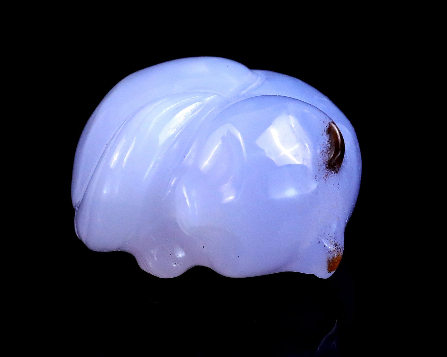 Nicedony 1.6" Blue Chalcedony Hand Carved Sleepy Cat Sculpture - View 7