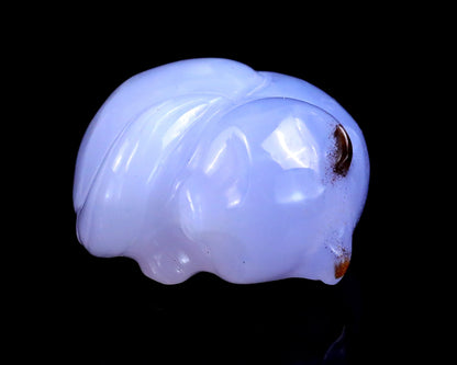 Nicedony 1.6" Blue Chalcedony Hand Carved Sleepy Cat Sculpture - View 7