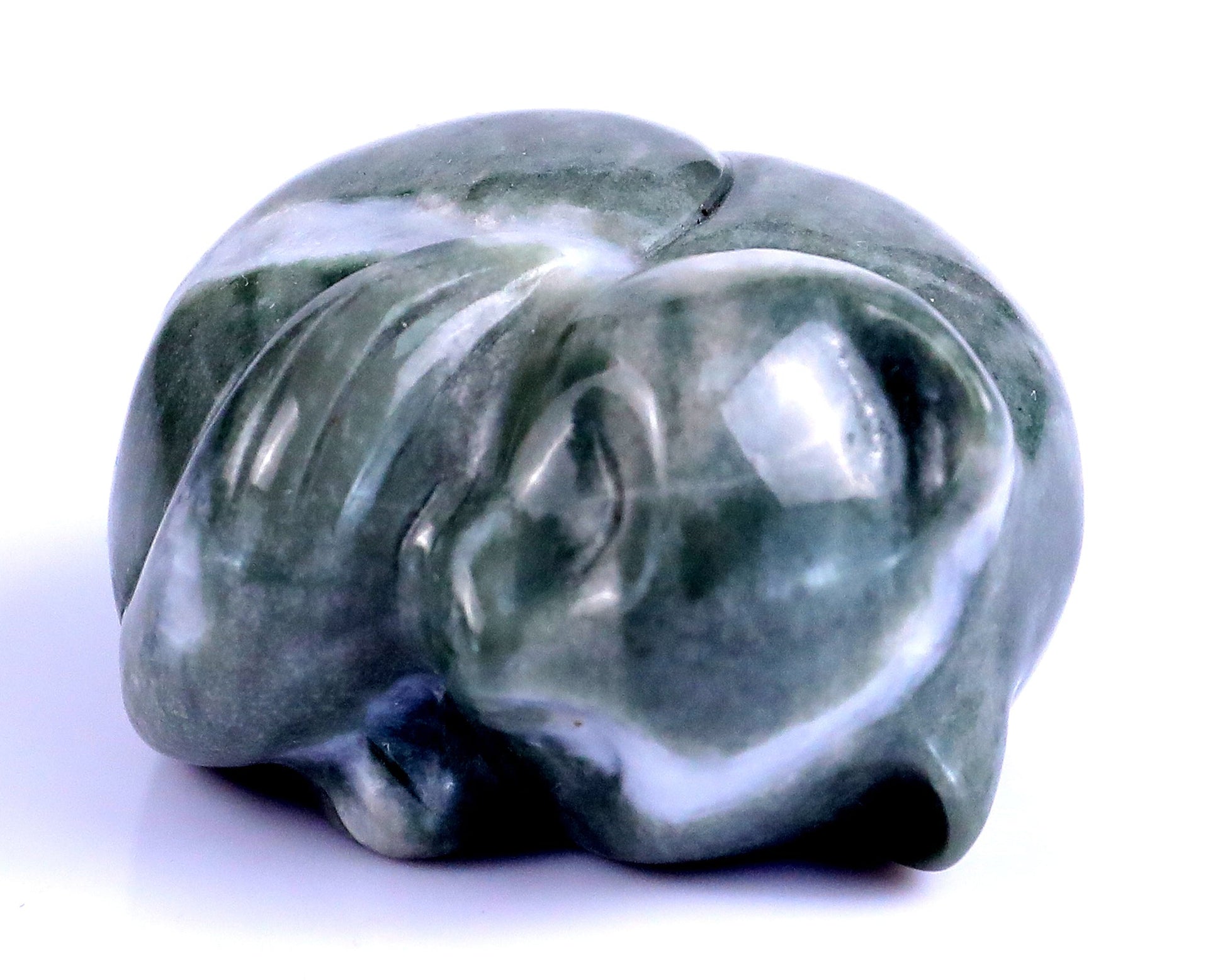 Nicedony 1.6" Jiulong Jade Hand Carved Crystal Sleepy Cat Sculpture - View 8