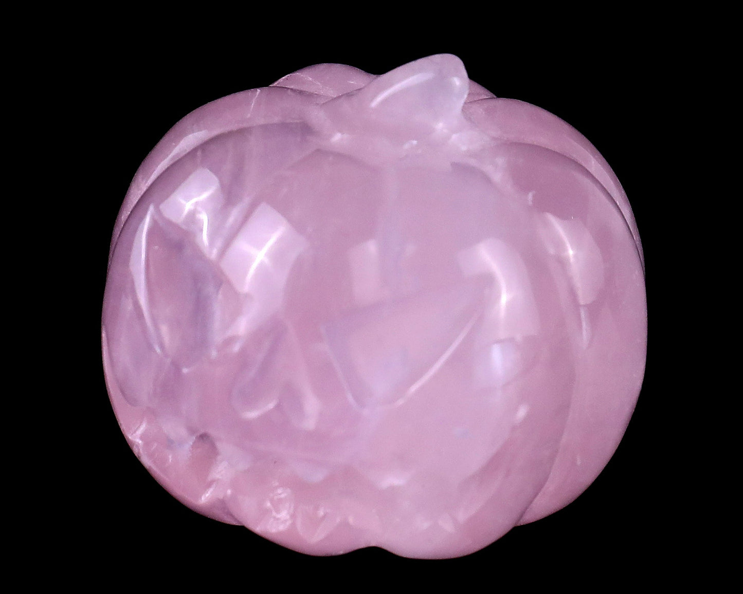 Nicedony 1.6” Rose Quartz Hand Carved Crystal Pumpkin Sculpture - View 9