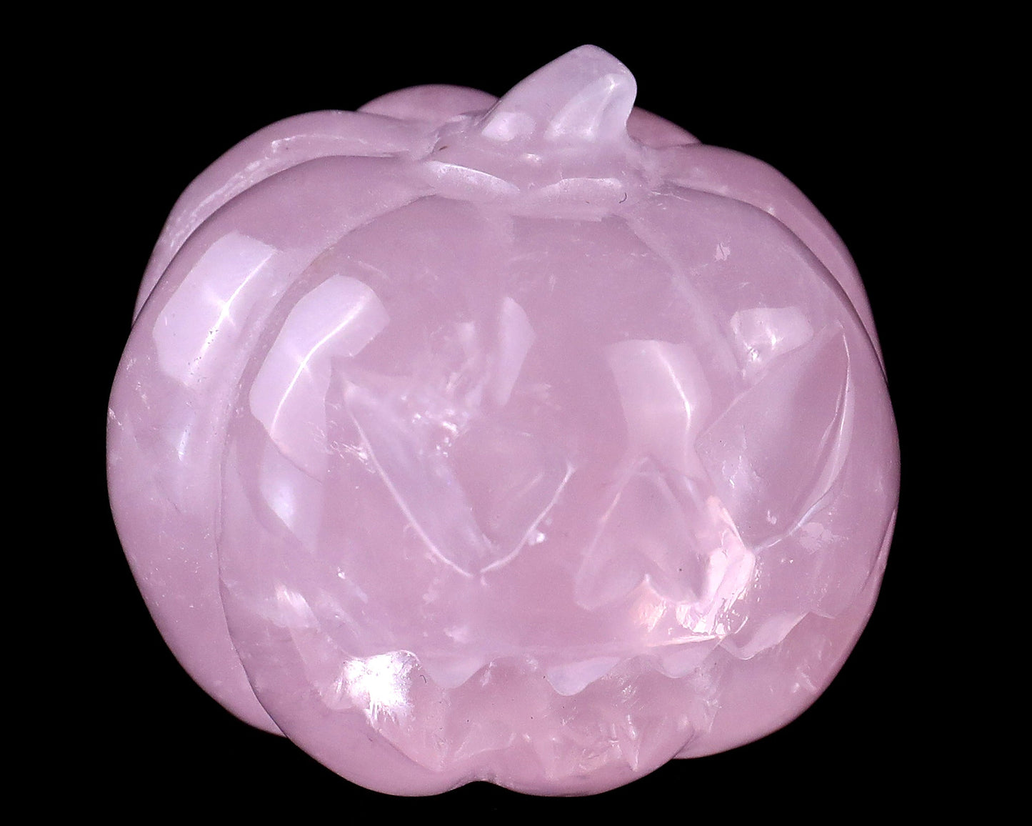 Nicedony 1.6” Rose Quartz Hand Carved Crystal Pumpkin Sculpture