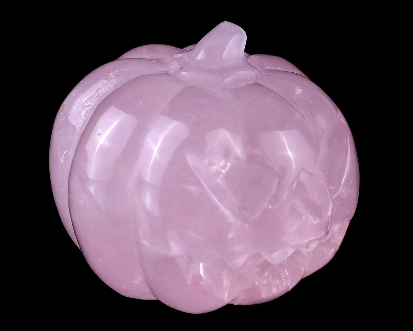 Nicedony 1.6” Rose Quartz Hand Carved Crystal Pumpkin Sculpture - View 3