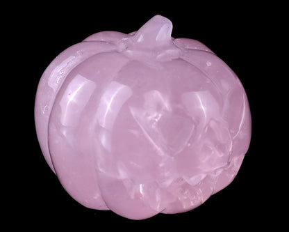 Nicedony 1.6” Rose Quartz Hand Carved Crystal Pumpkin Sculpture - View 3