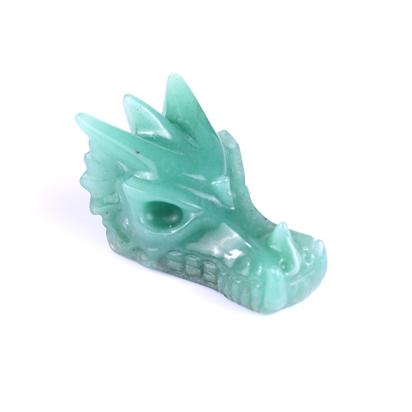 Nicedony 1.7" Green Aventurine Hand Carved Crystal Dragon Skull Sculpture