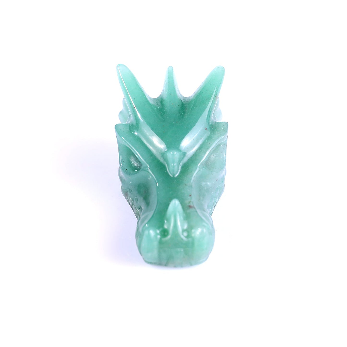Nicedony 1.7" Green Aventurine Hand Carved Crystal Dragon Skull Sculpture - View 2