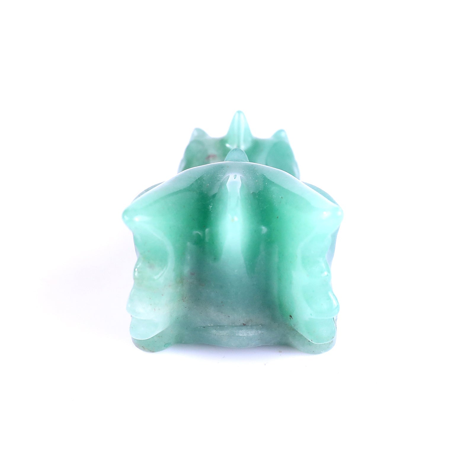 Nicedony 1.7" Green Aventurine Hand Carved Crystal Dragon Skull Sculpture - View 3