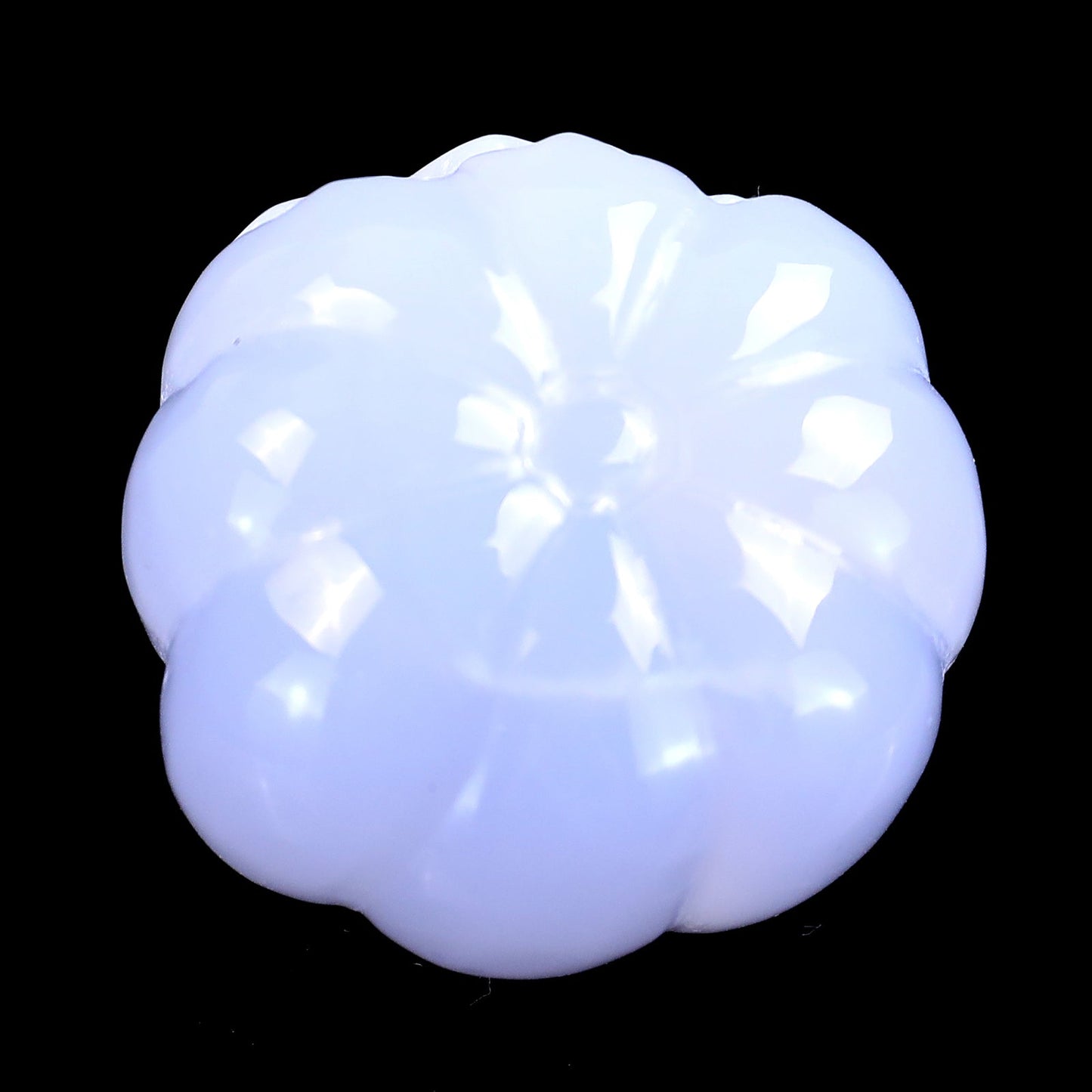 Nicedony 1.7” Natural Blue Chalcedony Hand Carved Crystal Pumpkin Sculpture, Halloween Gift - View 6
