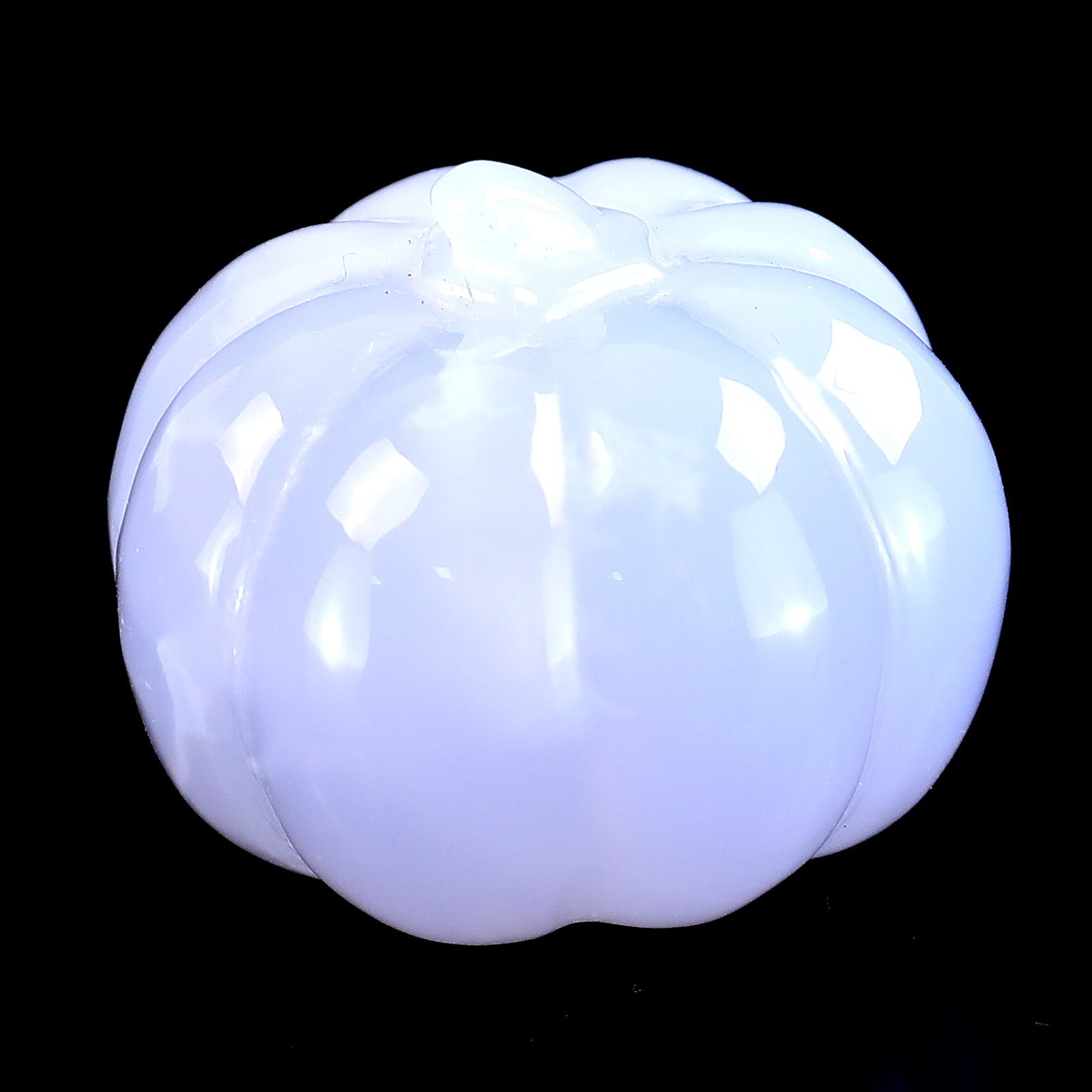 Nicedony 1.7” Natural Blue Chalcedony Hand Carved Crystal Pumpkin Sculpture, Halloween Gift - View 4