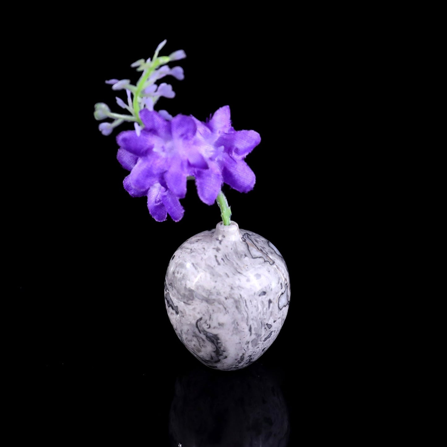 Nicedony 1.7" Gemstone Hand Carved Vase, Incense Holder Sculpture - View 3