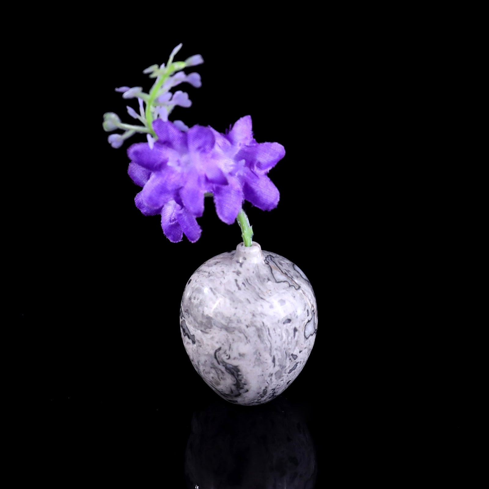 Nicedony 1.7" Gemstone Hand Carved Vase, Incense Holder Sculpture - View 3