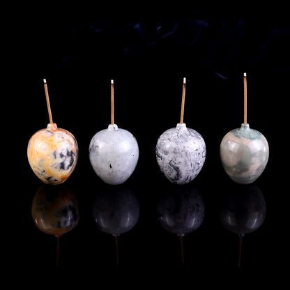 Nicedony 1.7" Gemstone Hand Carved Vase, Incense Holder Sculpture - #S100119