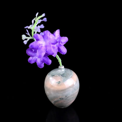 Nicedony 1.7" Gemstone Hand Carved Vase, Incense Holder Sculpture - #S100117