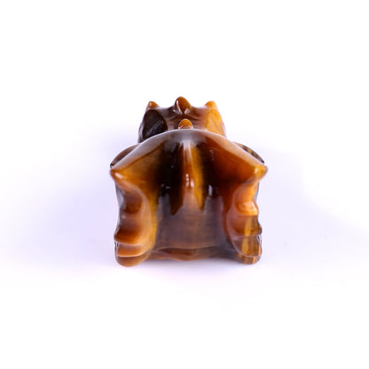 Nicedony 1.7" Tiger Iron Eye Hand Carved Dragon Skull Sculpture - View 3