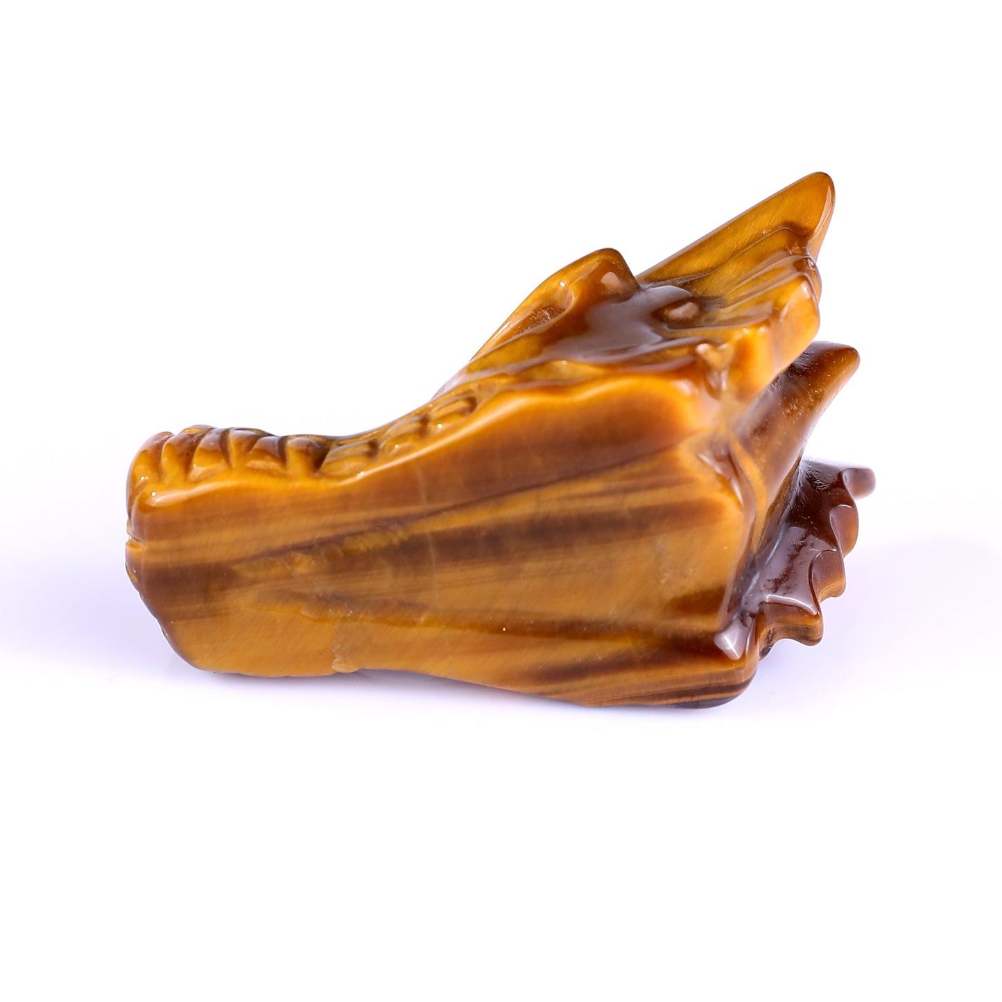 Nicedony 1.7" Tiger Iron Eye Hand Carved Dragon Skull Sculpture - View 5