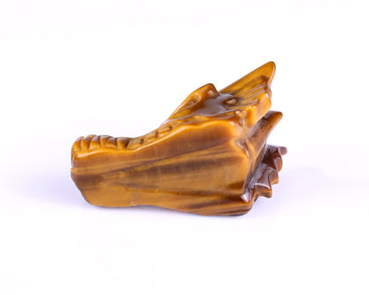 Nicedony 1.7" Tiger Iron Eye Hand Carved Dragon Skull Sculpture - View 14
