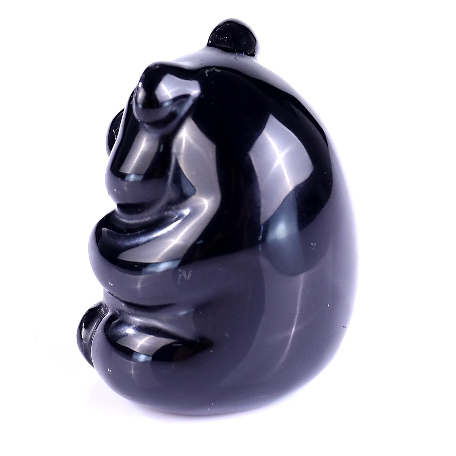 Nicedony 1.9" Black Obsidian Hand Carved Crystal Panda Sculpture - View 6