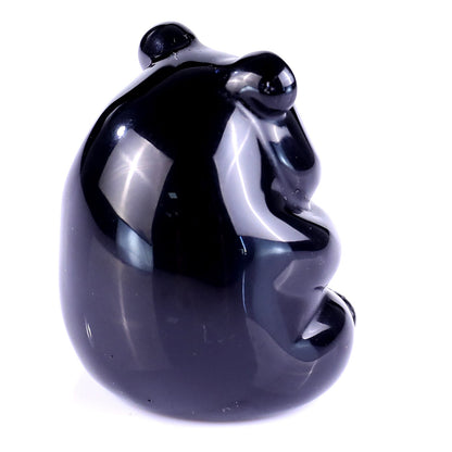Nicedony 1.9" Black Obsidian Hand Carved Crystal Panda Sculpture - View 4