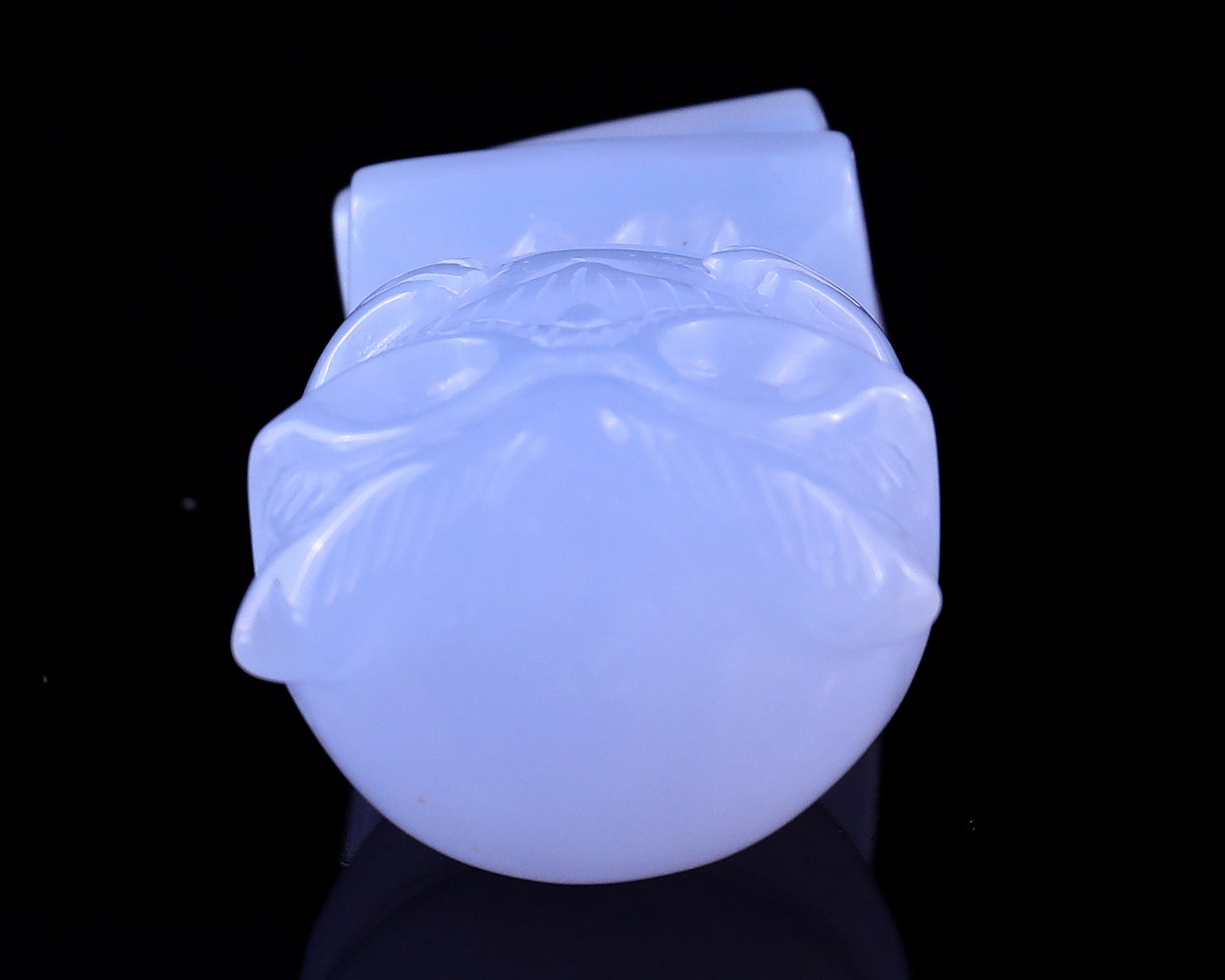 Nicedony 1.9" Blue Chalcedony Hand Carved Crystal Owl Sculpture - View 9