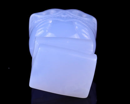 Nicedony 1.9" Blue Chalcedony Hand Carved Crystal Owl Sculpture - View 8