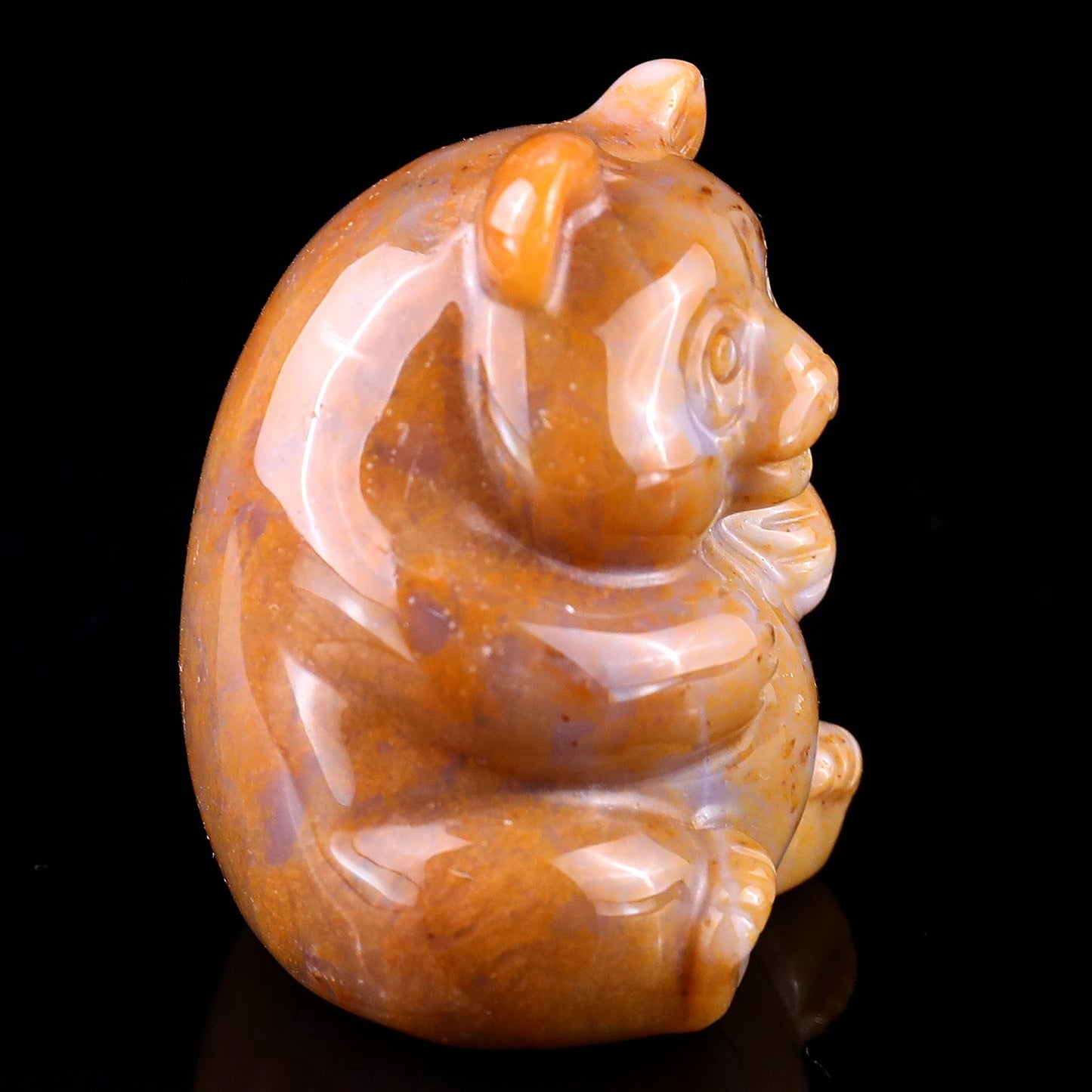 Nicedony 1.9" Chalcedony Hand Carved Crystal Panda Sculpture - View 3