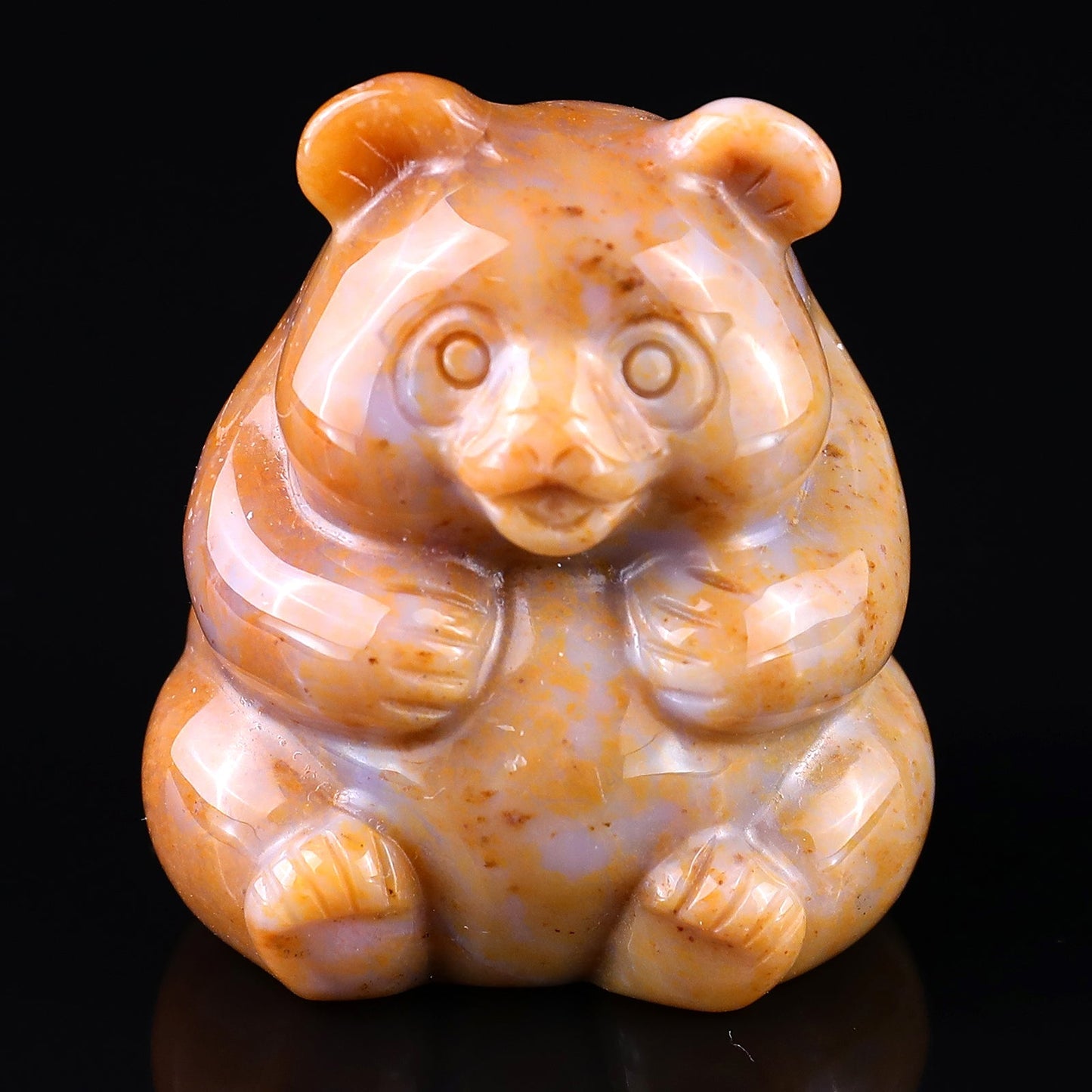 Nicedony 1.9" Chalcedony Hand Carved Crystal Panda Sculpture - View 2