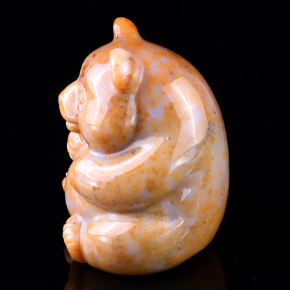 Nicedony 1.9" Chalcedony Hand Carved Crystal Panda Sculpture - View 5