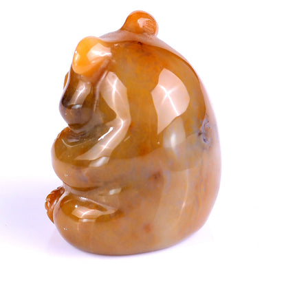 Nicedony 1.9" Chalcedony Hand Carved Crystal Panda Sculpture - View 6