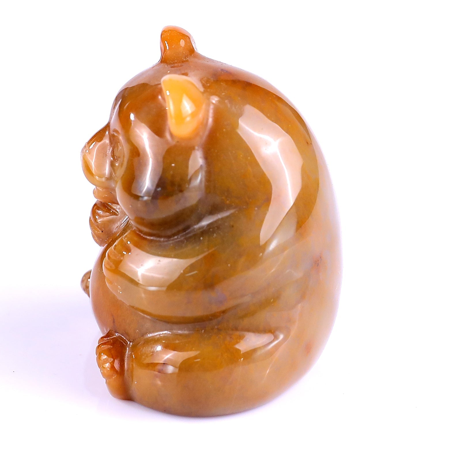 Nicedony 1.9" Chalcedony Hand Carved Crystal Panda Sculpture - View 7