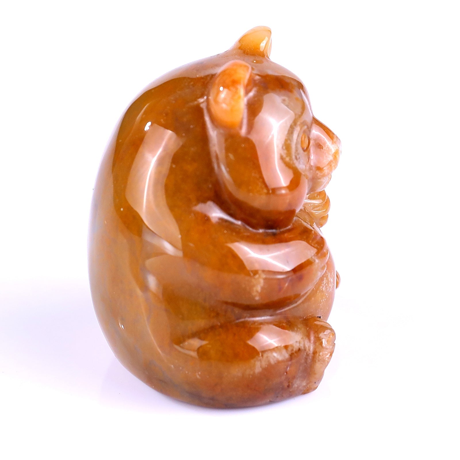 Nicedony 1.9" Chalcedony Hand Carved Crystal Panda Sculpture - View 3