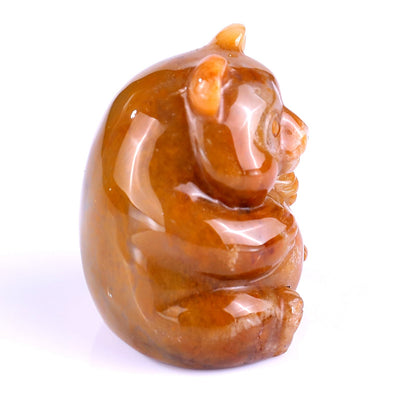 Nicedony 1.9" Chalcedony Hand Carved Crystal Panda Sculpture - View 3