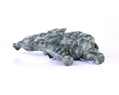 Nicedony 10.0" Jiulong Jade Hand Carved Crystal Elephant Sculpture - View 8