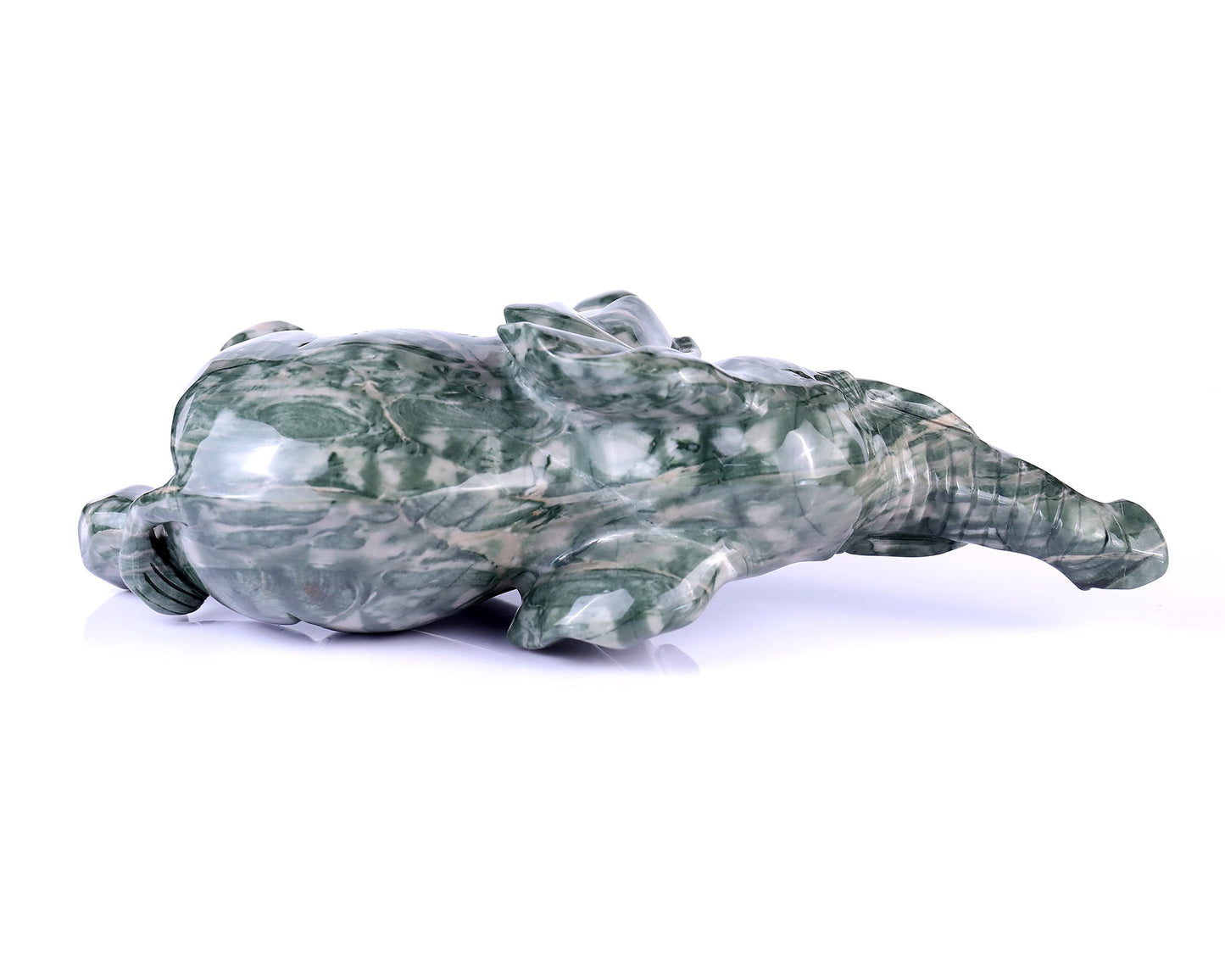 Nicedony 10.0" Jiulong Jade Hand Carved Crystal Elephant Sculpture - View 9