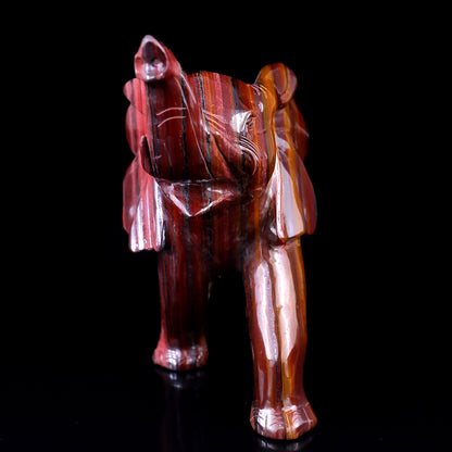 Nicedony 10.0" Tiger Iron Eye Hand Carved Crystal Elephant Sculpture - View 5