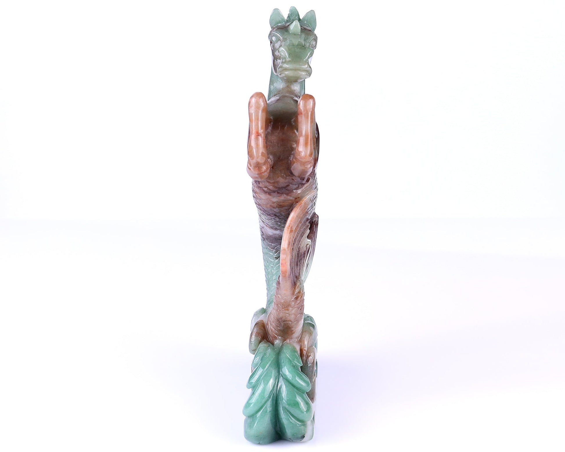 Nicedony 10.2" Green Aventurine Hand Carved Horse Head and Fishtail - View 6