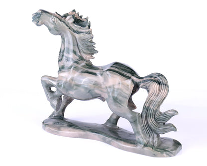 Nicedony 10.2" Jiulong Jade Hand Carved Crystal Horse Sculpture - View 5