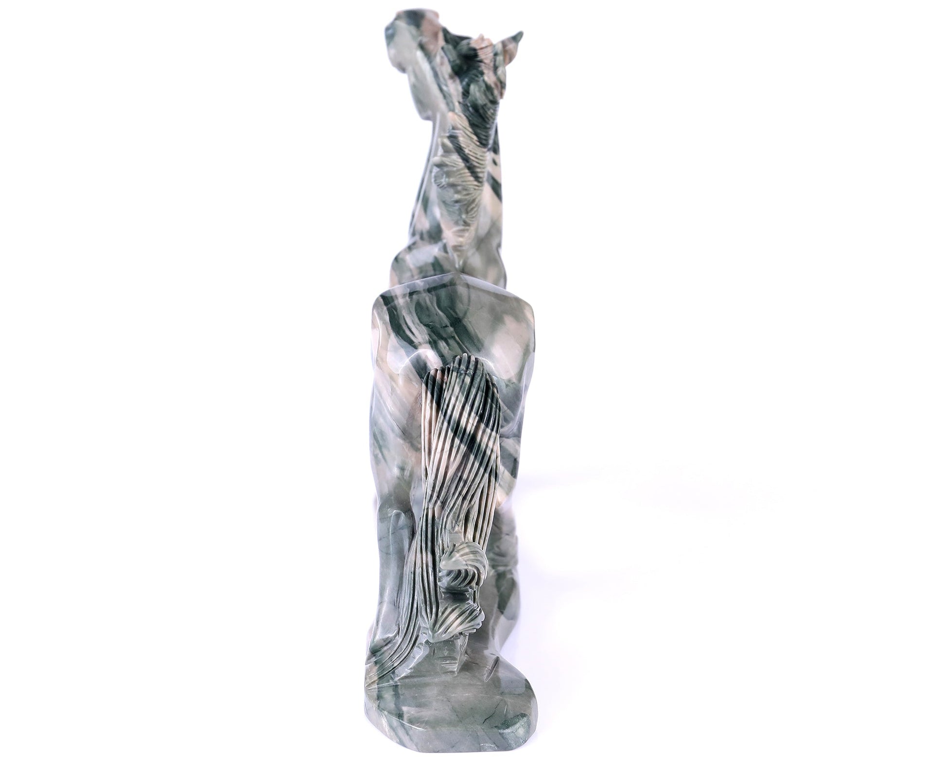 Nicedony 10.2" Jiulong Jade Hand Carved Crystal Horse Sculpture - View 8