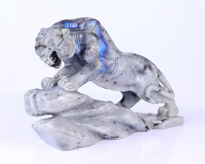 Nicedony 10.2" Labradorite Hand Carved Crystal Tiger Sculpture - View 10