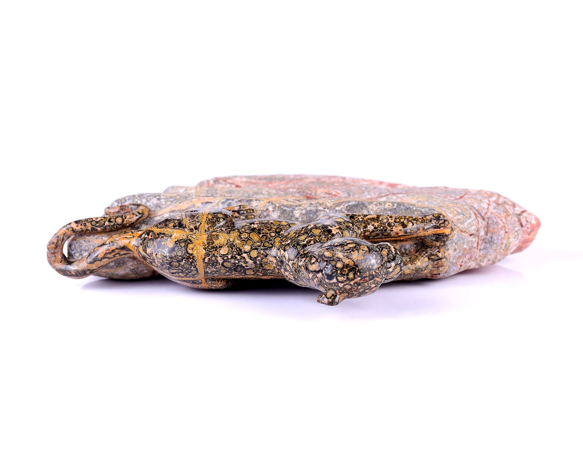 Nicedony 10.2" Leopard Skin Jasper Hand Carved Crystal Leopard Sculpture - View 2