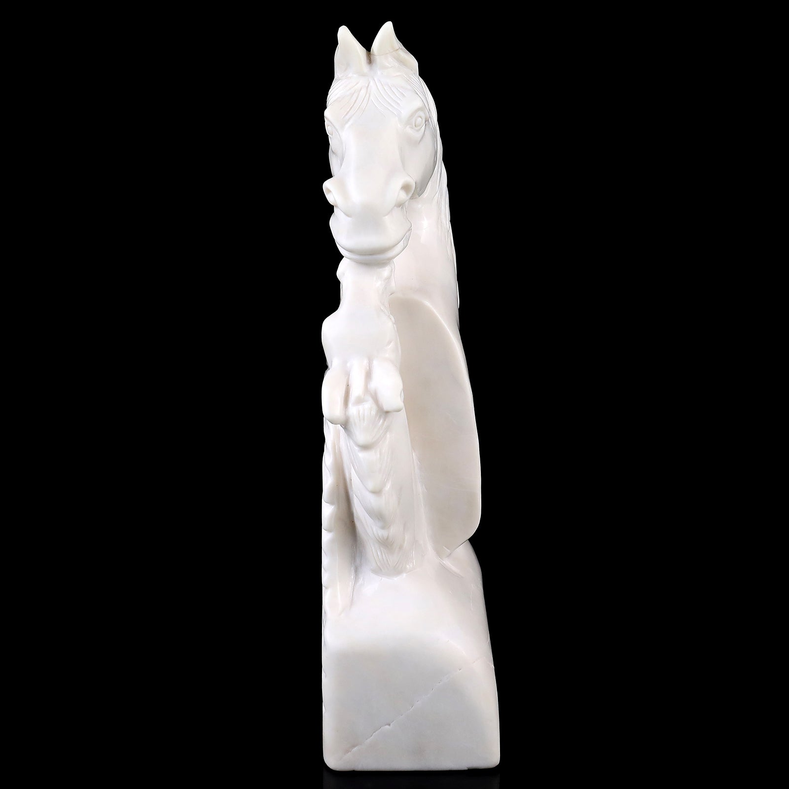 Nicedony Amazing 10.2" White Jade Hand Carved Crystal Horse Sculpture - View 4