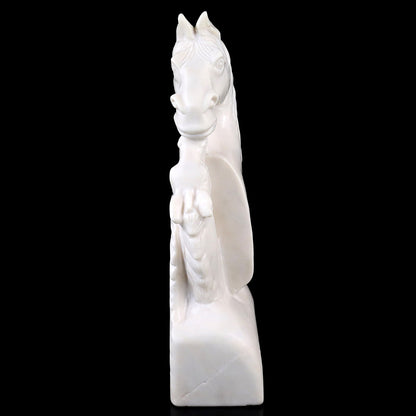 Nicedony Amazing 10.2" White Jade Hand Carved Crystal Horse Sculpture - View 4