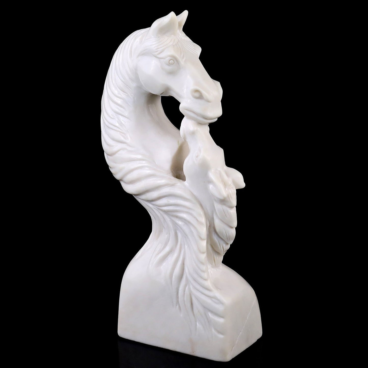 Nicedony Amazing 10.2" White Jade Hand Carved Crystal Horse Sculpture - View 2