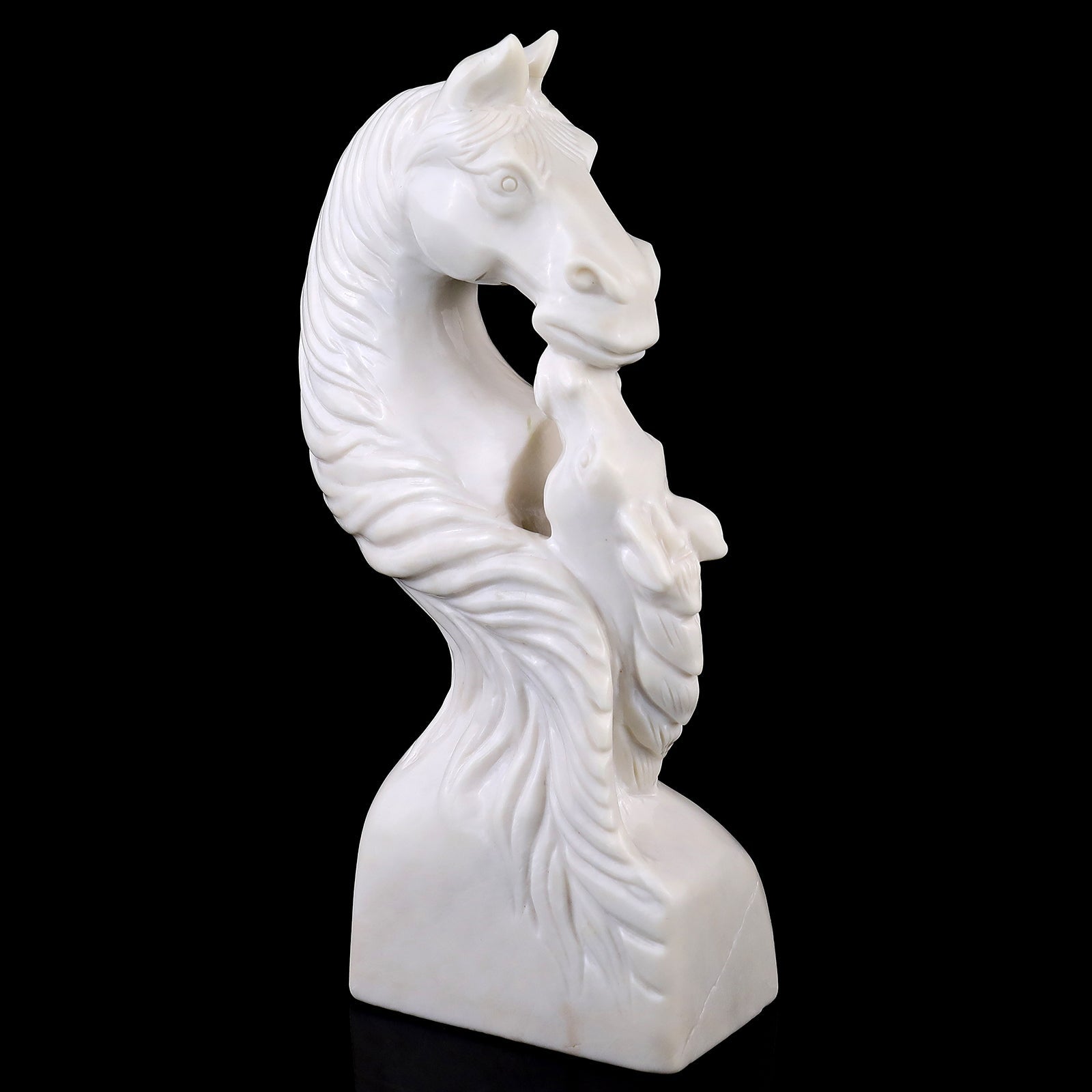 Nicedony Amazing 10.2" White Jade Hand Carved Crystal Horse Sculpture - View 2