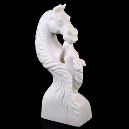 Nicedony Amazing 10.2" White Jade Hand Carved Crystal Horse Sculpture - View 2