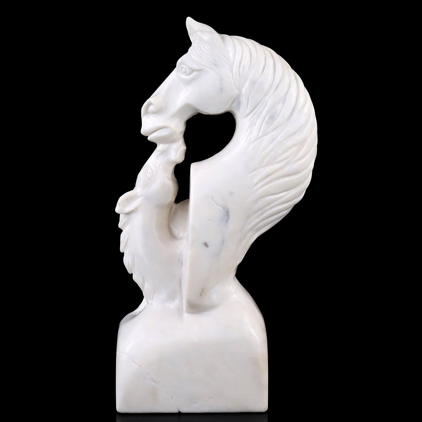 Nicedony Amazing 10.2" White Jade Hand Carved Crystal Horse Sculpture - View 5