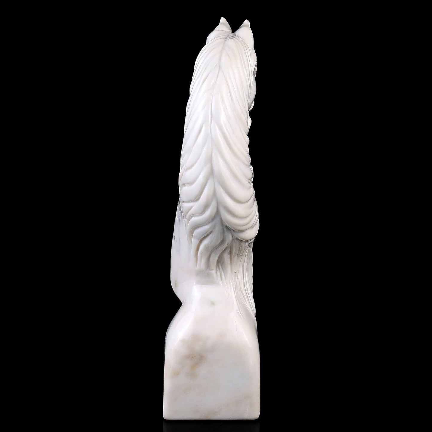 Nicedony Amazing 10.2" White Jade Hand Carved Crystal Horse Sculpture - View 6