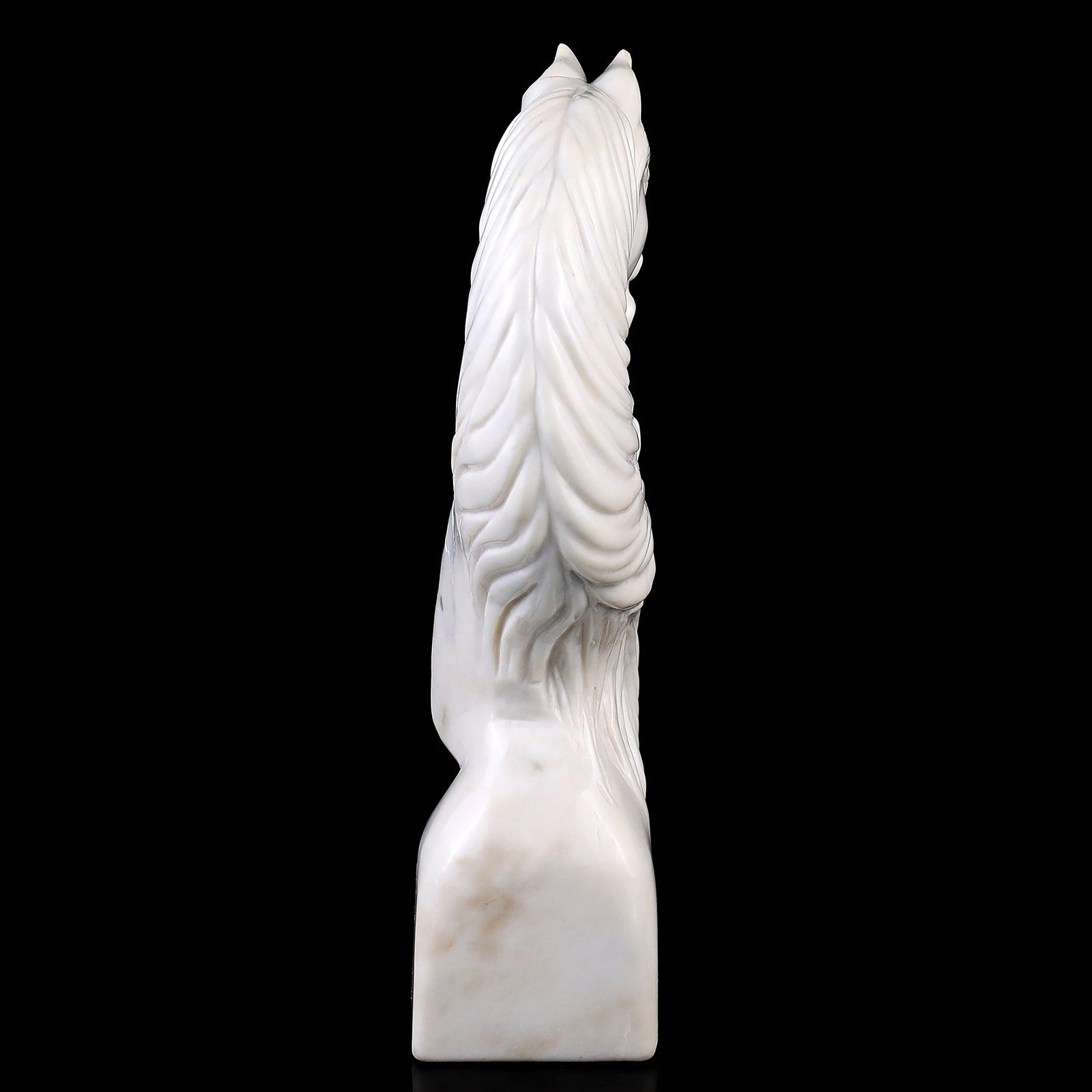Nicedony Amazing 10.2" White Jade Hand Carved Crystal Horse Sculpture - View 6